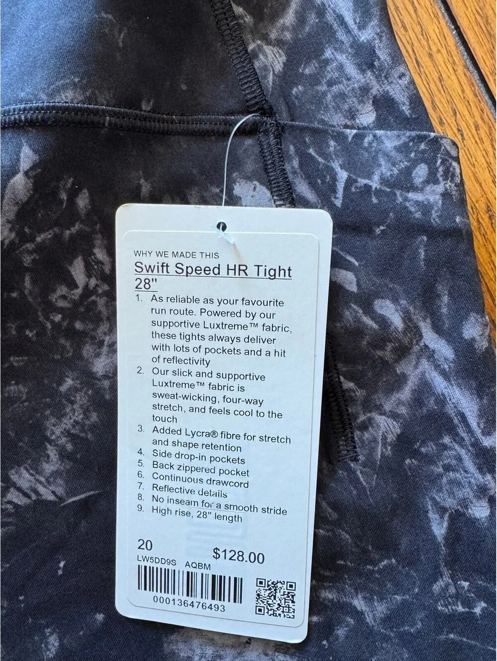 Lululemon Swift Speed With Pockets High Rise 28” Aquila Black Multi Size 20 NWT